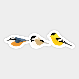 Nuthatch, Chickadee, and Goldfinch Sticker